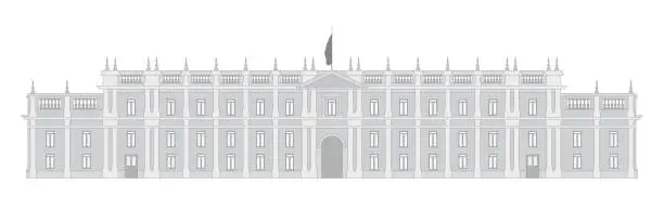 Vector illustration of Vector graphic of the Chilean presidential palace La Moneda in Santiago
