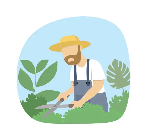 Vector illustration of Gardener vector illustration