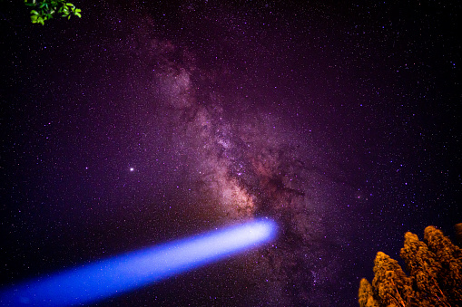 Milky way galaxy and starfield on night sky background