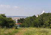 Saint sebastian chapel on holy hill near city Mikulov with small chapel, Czech republic reserve Palava