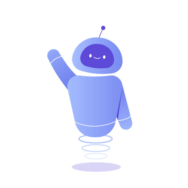 Chat bot mascot. Artificial intelligence, virtual assistant, innovative technology, communication help service, customer support robot. Isolated modern vector illustration vector art illustration