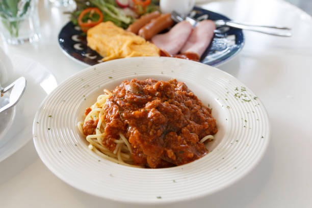 istock Spaghetti with Pork Tomato Sauce, Italian food 1260399314