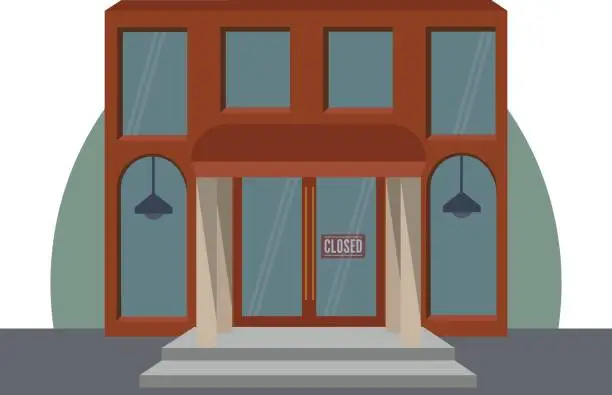 Vector illustration of Business closed due to COVID-19 pandemic