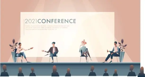Vector illustration of Illustration of panel discussion