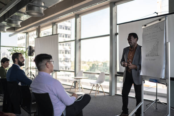 istock Businessman doing a presentation to a team 1260416793