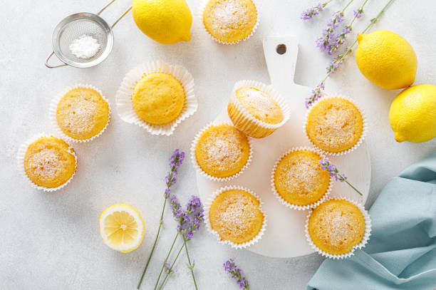 istock Lemon muffins with sugar powder 1260421185