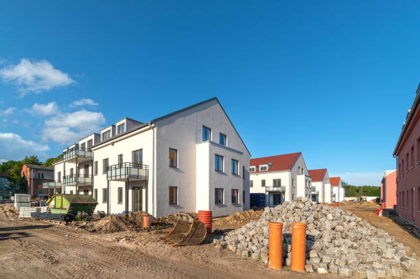 istock Construction site of new houses in rows 1260421728