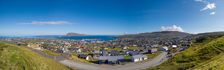 torshavn cityscape panorama, the capital of the faroe islands. one of the smallest capital towns in the world with around twenty thousands inhabitants.