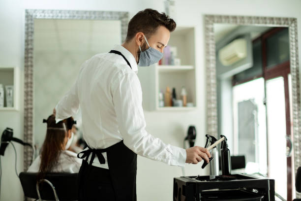 istock Hairstyling during coronavirus epidemic! 1260449025