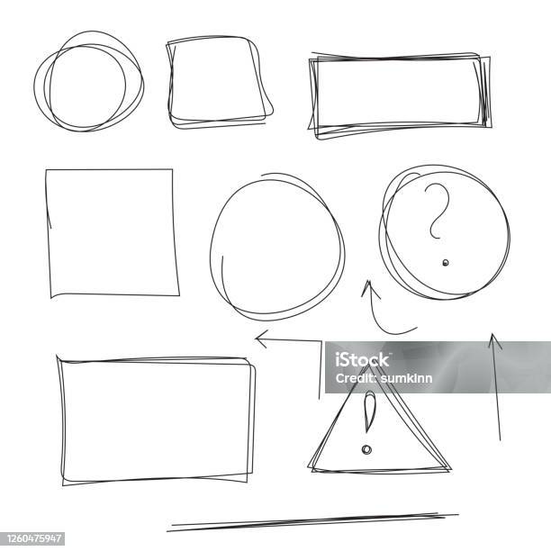 Set Hand Drawn Text Box Stock Illustration - Download Image Now - Box ...