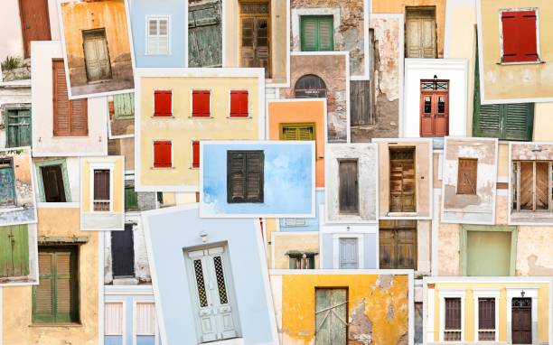 istock Collage of old retro doors and windows. 1260489263