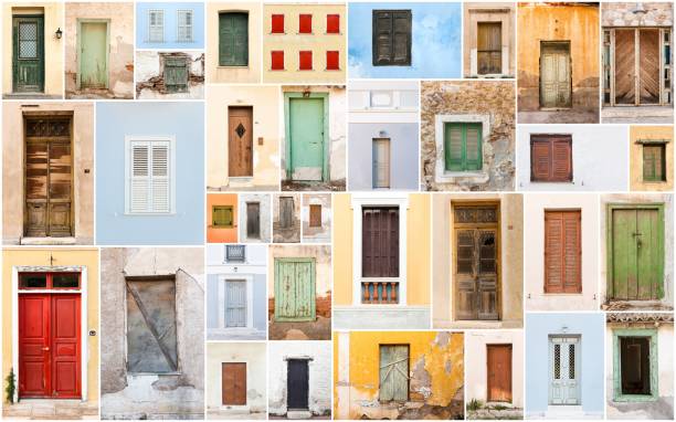 istock Collage of old retro doors and windows. 1260489268