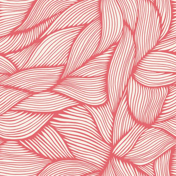 Vector illustration of Hand Drawn Organic Intertwined Seamless Pattern