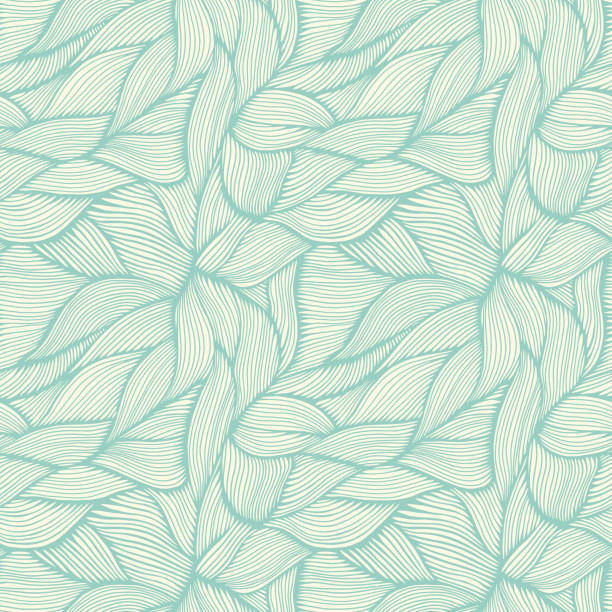 Hand Drawn Organic Intertwined Seamless Pattern Seamless. Colors easily changed. White parts are cut-out/transparent for use on any background. swirly vines stock illustrations