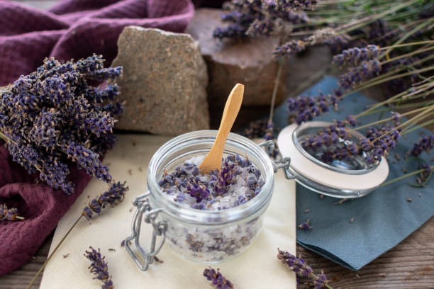 istock Lavender sugar in a preserving jar. 1260552238