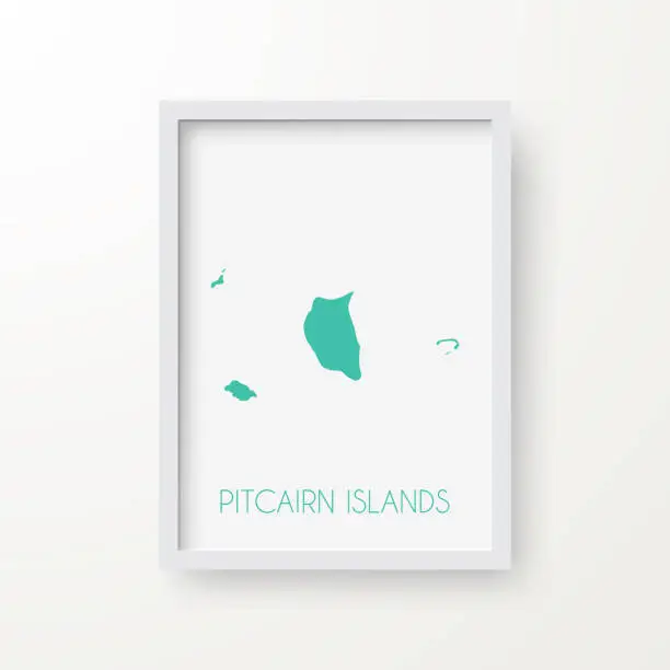 Vector illustration of Pitcairn Islands map in a frame on white background