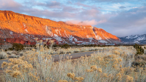 istock Winter sunset over Castle Valley in Utah 1260591168