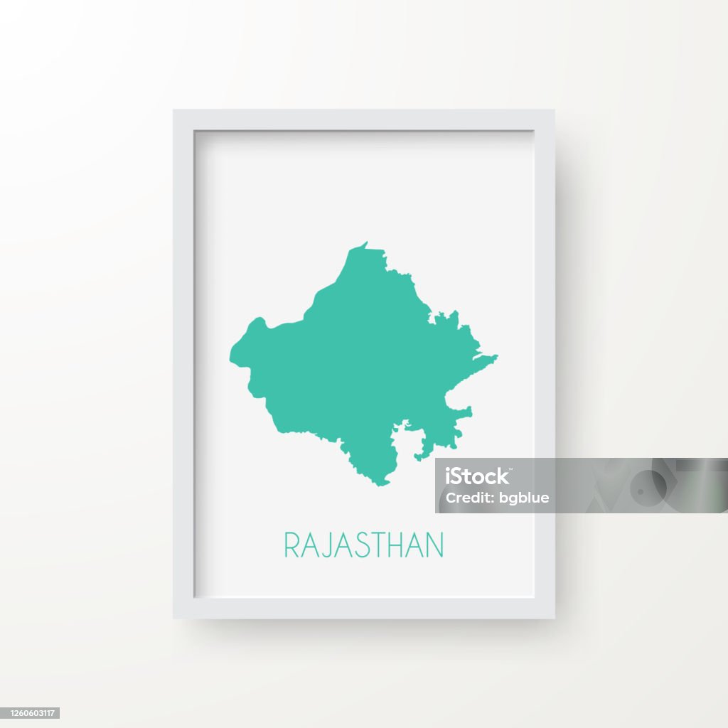 Metallic Rajasthan Map Rajasthan Map In A Frame On White Background Stock Illustration ...