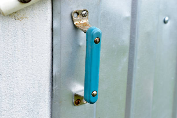 istock Steel door wicket with rubber lock and handle 1260604206