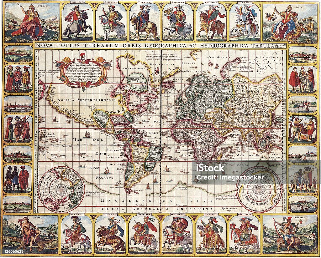 High-quality Antique Map - Nicolas Visscher, 1652 Africa Stock Photo