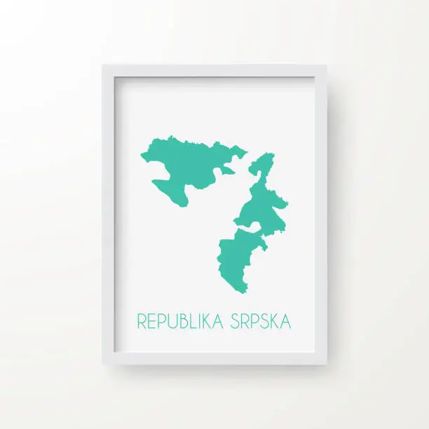 Vector illustration of Republika Srpska map in a frame on white background