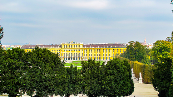 In October 2014, tourists could admire from the end of the garden the beautiful facade if Schonbrunn Palace in Vienna.