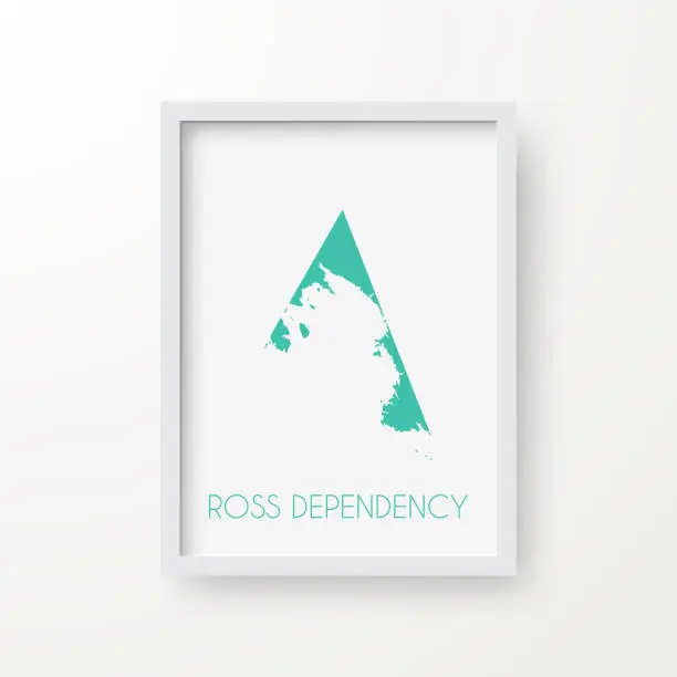 Vector illustration of Ross Dependency map in a frame on white background