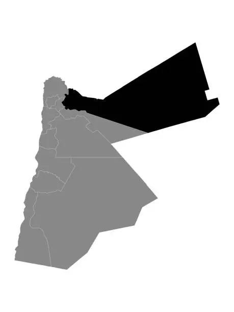 Vector illustration of Location Map of Mafraq Governorate