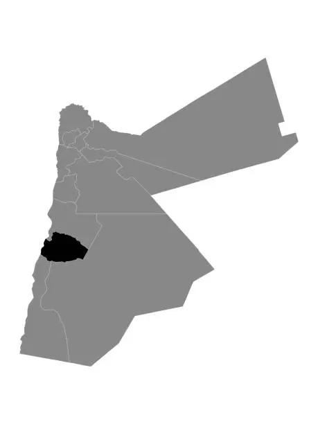 Vector illustration of Location Map of Tafila Governorate