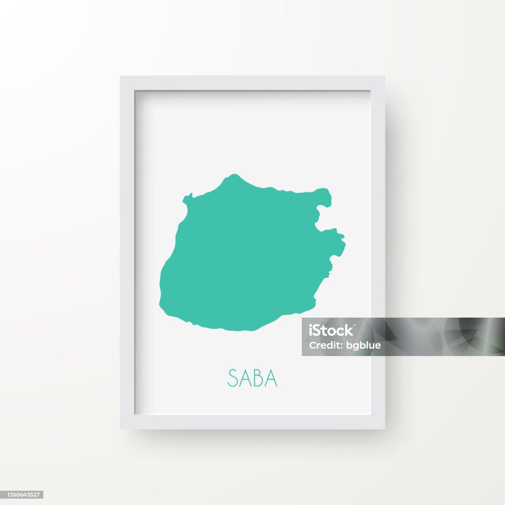 Sab Map Backround Saba Map In A Frame On White Background Stock Illustration - Download ...