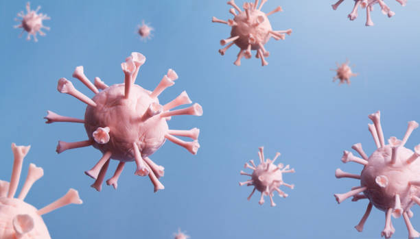 istock 3D-Image of influenza virus or COVID-19. Coronavirus outbreak flu background with copy space. 1260648317