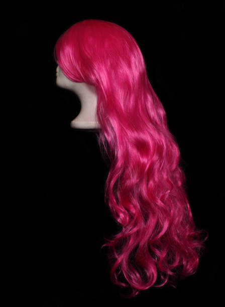 istock Long Pink Comic Style Wig on Mannequin 1260875239