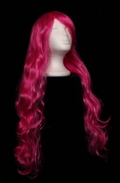 istock Long Pink Comic Style Wig on Mannequin 1260875756