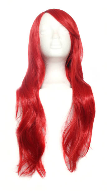 istock Red Anime Style Wig on mannequin head isolated on white 1260875760
