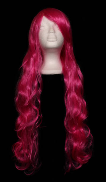 istock Long Pink Comic Style Wig on Mannequin 1260876261