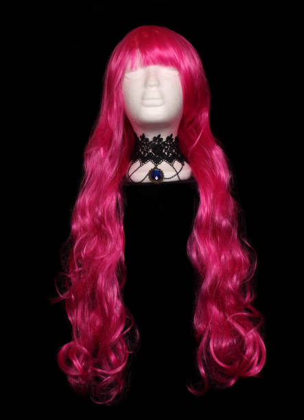 istock Long Pink Comic Style Wig on Mannequin 1260876268