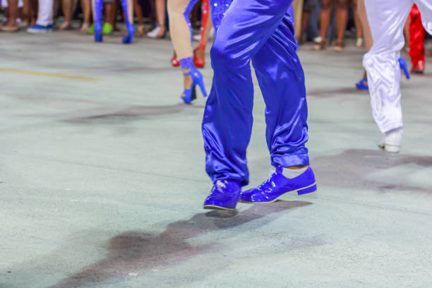 samba player with blue pants during rehearsal of samba school in Rio de Janeiro, samba player with blue pants during rehearsal of samba school in Rio de Janeiro, Brazil. samba dancing stock pictures, royalty-free photos & images