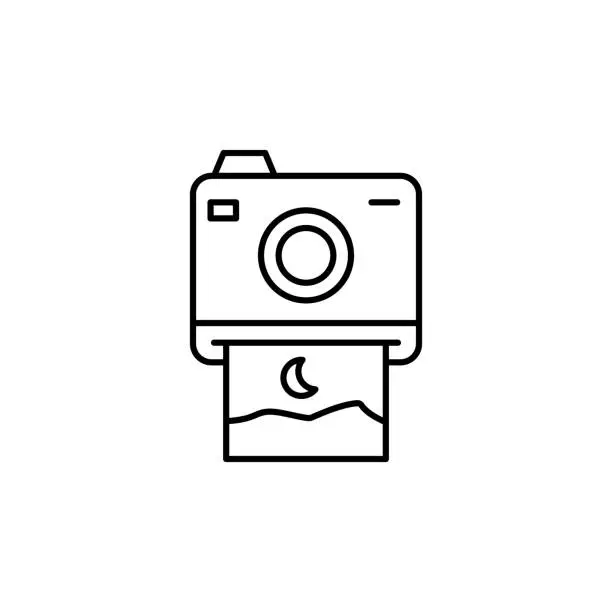 Vector illustration of Photo camera, travel icon. Simple line, outline vector elements of tourism for ui and ux, website or mobile application