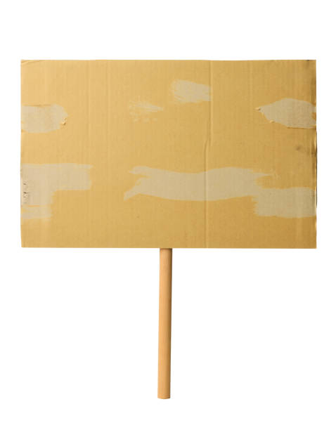 istock Blank cardboard protest sign on white background. 1260952297