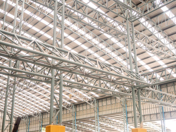 istock Big Hall Roof steel structure the modern design. 1260966805