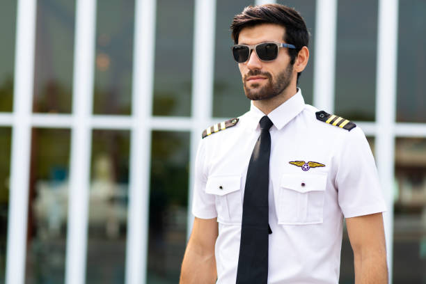 istock Portrait of helicopter commercial pilot in uniform 1260980331