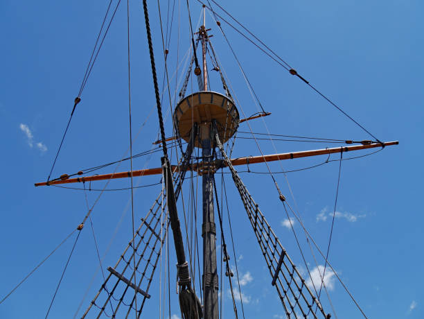 istock Rigging and crows nest of old fashioned sailing ship 1260990754