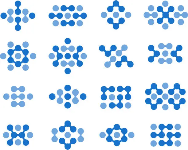 Vector illustration of scientific molecules pattern