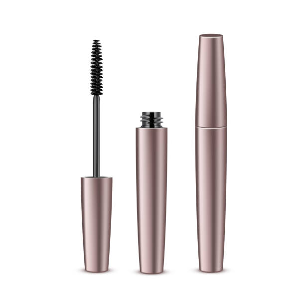 istock Opened Closed Black Realistic Mascara in Tube 1261063107