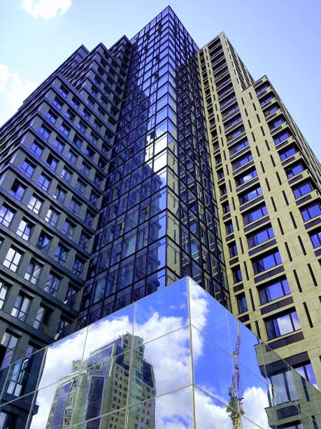 istock Glass modern facade of a skyscraper building. 1261076578