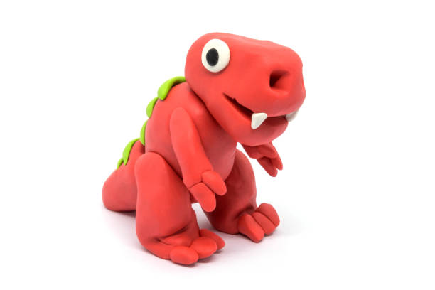 istock Play dough Tyrannosaurus on white background 1261082803