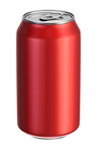 istock 3D render of the blank red aluminum can isolated on white 1261169519