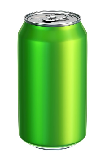 Green aluminum drink can 3D illustration