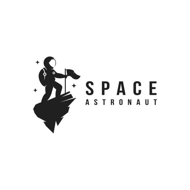ilustraciones, imágenes clip art, dibujos animados e iconos de stock de plantilla de vector de icono de mascota de astronauta espacial explorador divertido - astronaut