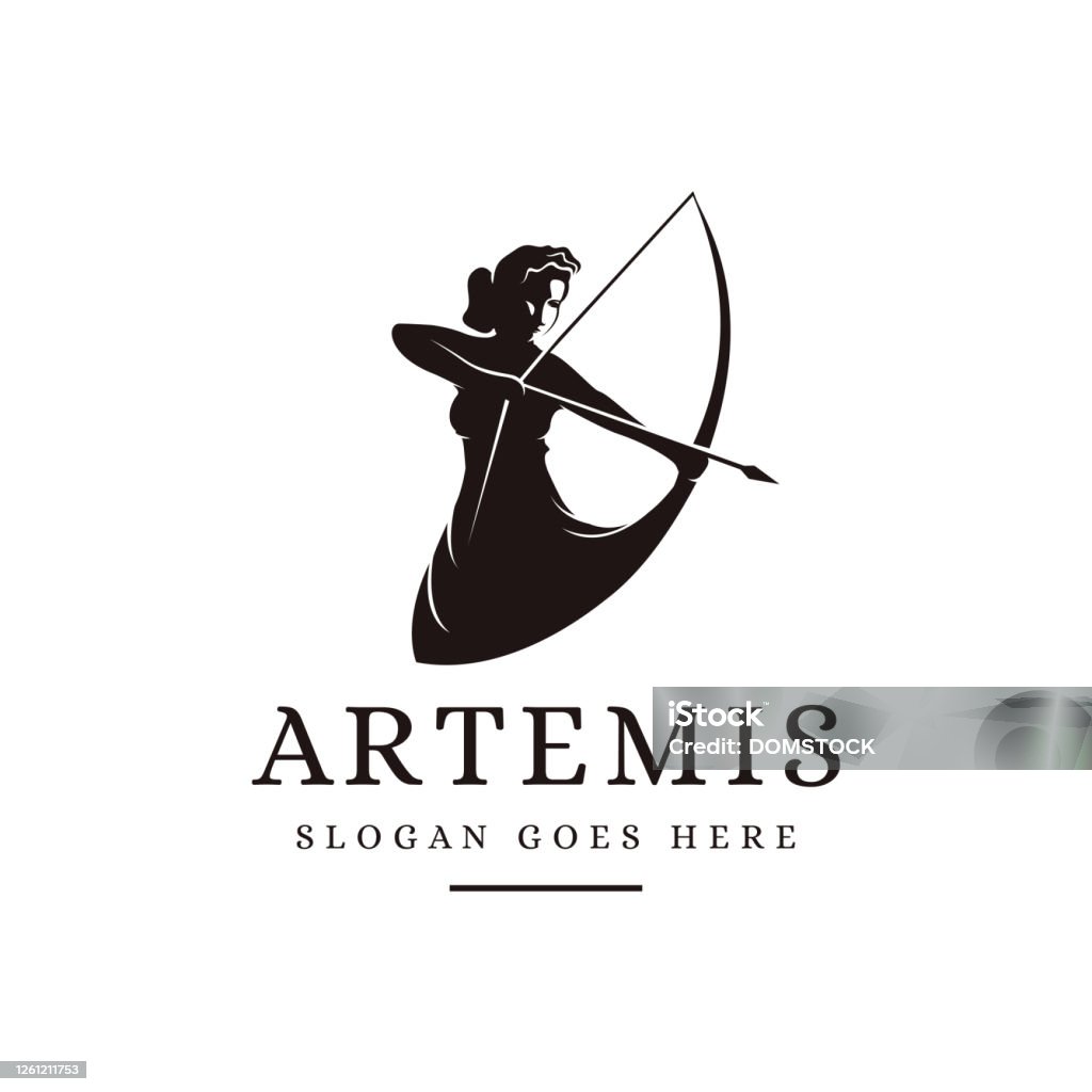 Mẫu Vector Minh Họa Biểu Tượng Artemis Goddess Vectơ Cung Thủ Hình ...